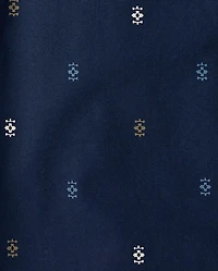 Boys Print Poplin Button Up Shirt