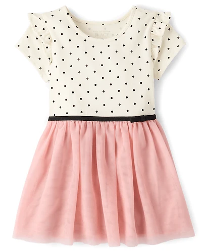 Baby And Toddler Girls Dot Print Tutu Dress