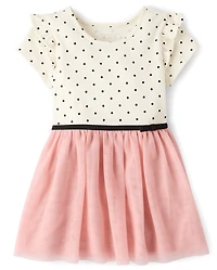 Baby And Toddler Girls Dot Print Tutu Dress