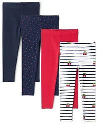 Toddler Girls Print Leggings 4-Pack