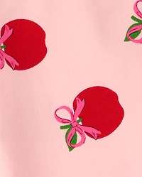 Baby And Toddler Girls Apple Bow Leggings