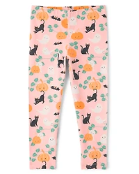 Baby And Toddler Girls Halloween Leggings