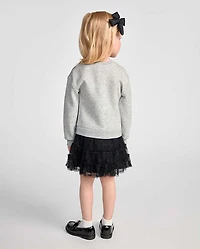 Baby And Toddler Girls Lace Bow Sweatshirt Dress