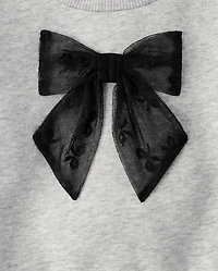 Baby And Toddler Girls Lace Bow Sweatshirt Dress