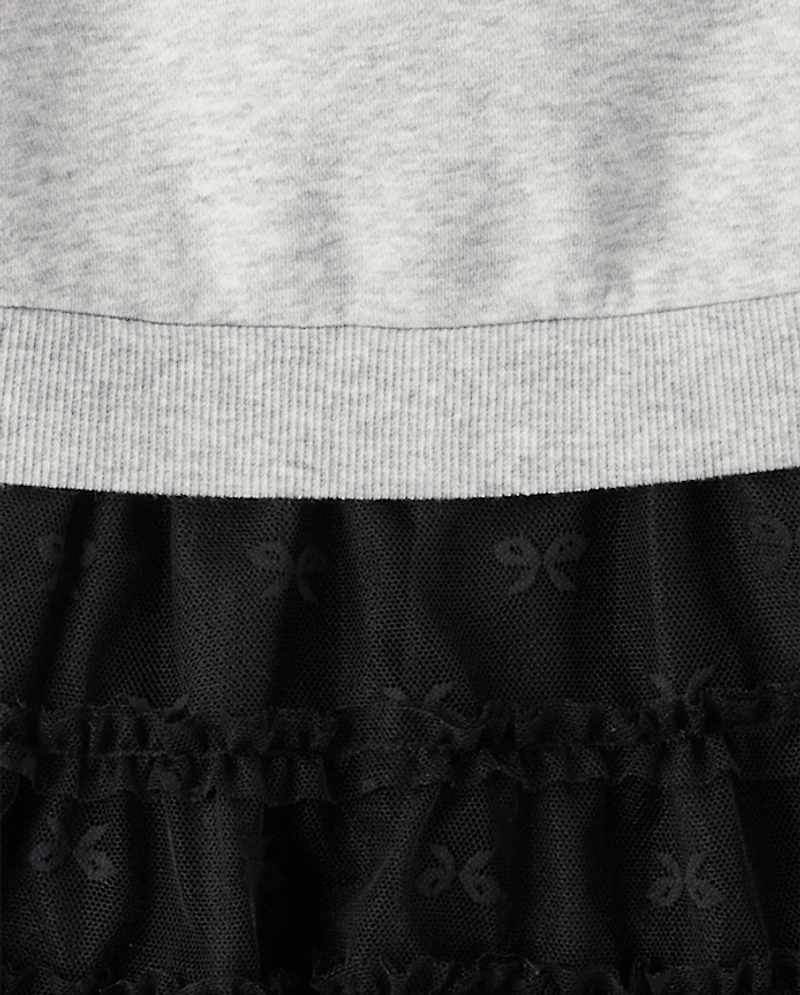 Baby And Toddler Girls Lace Bow Sweatshirt Dress