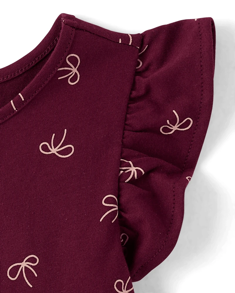 Baby And Toddler Girls Bow Flutter Dress
