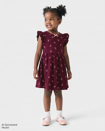 Baby And Toddler Girls Bow Flutter Dress
