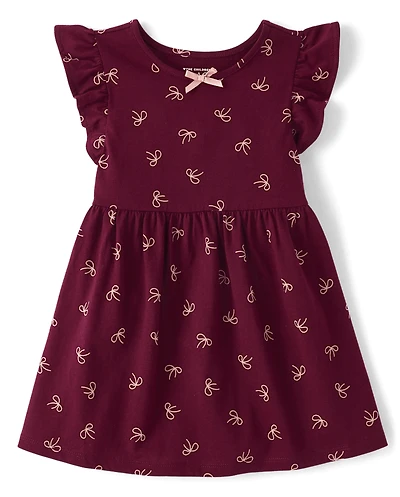 Baby And Toddler Girls Bow Flutter Dress
