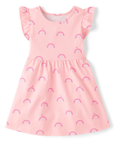 Baby And Toddler Girls Print Flutter Dress