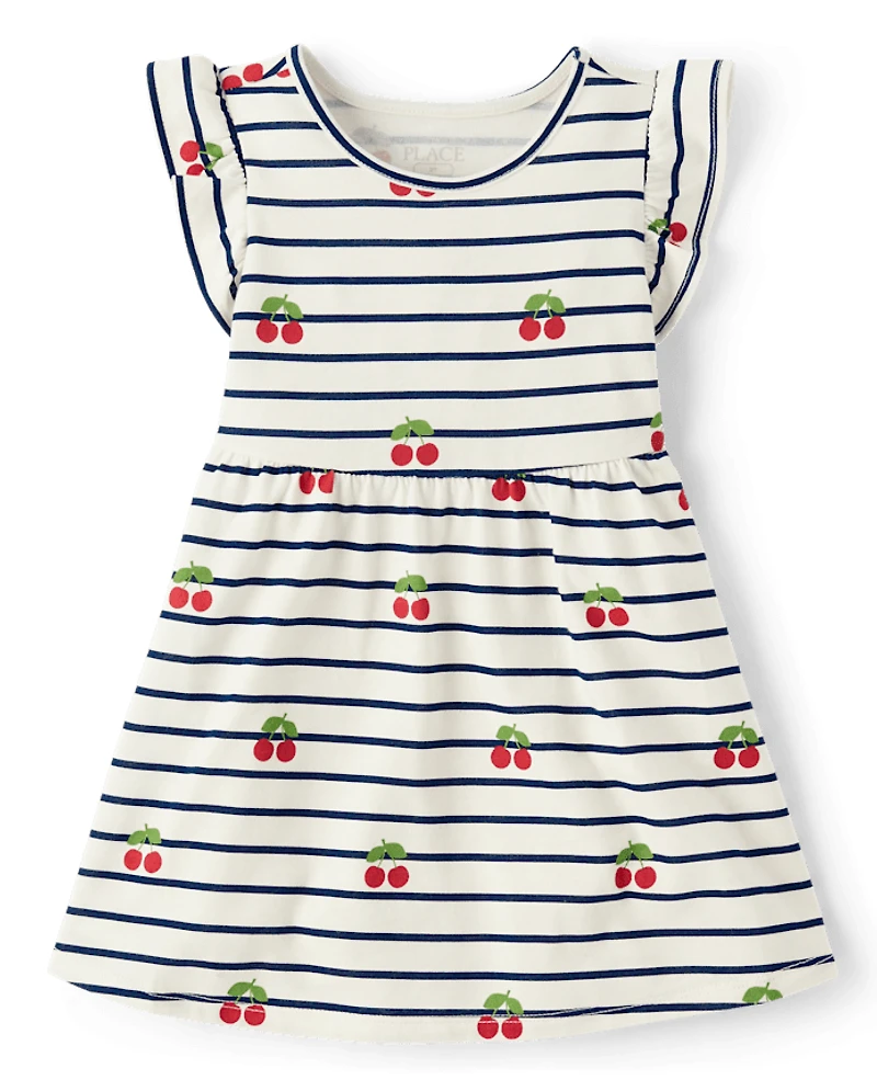 Baby And Toddler Girls Print Flutter Dress