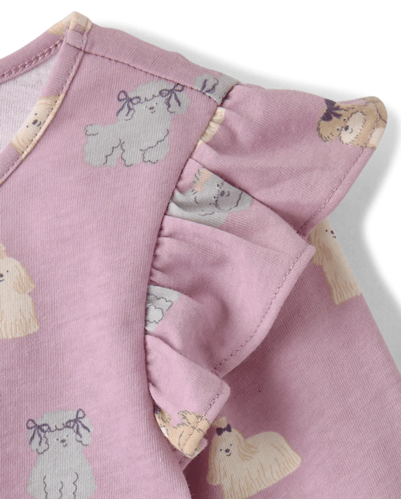 Baby And Toddler Girls Dog Flutter Dress