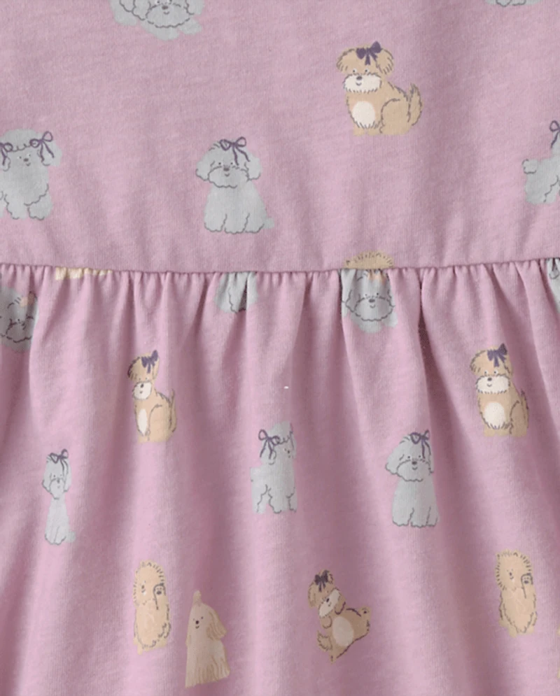Baby And Toddler Girls Dog Flutter Dress