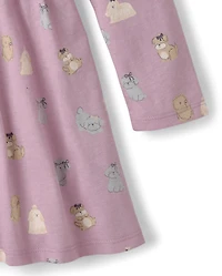 Baby And Toddler Girls Dog Flutter Dress
