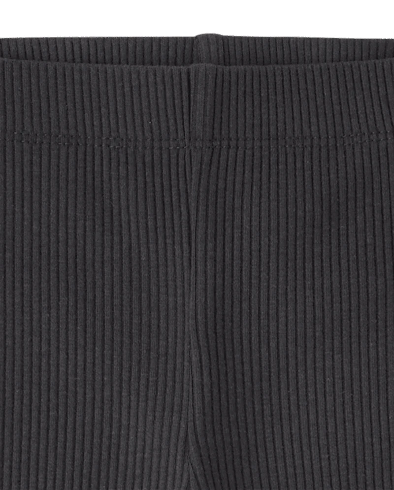 Baby And Toddler Girls Ribbed Lettuce Flare Leggings