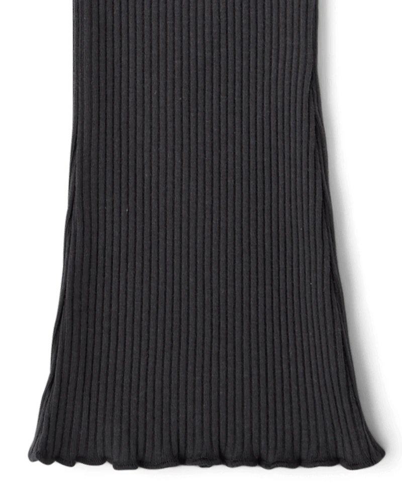 Baby And Toddler Girls Ribbed Lettuce Flare Leggings