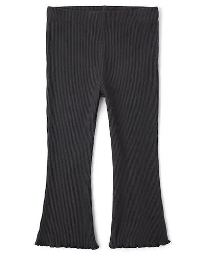Baby And Toddler Girls Ribbed Lettuce Flare Leggings