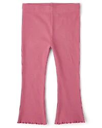 Baby And Toddler Girls Ribbed Lettuce Flare Leggings
