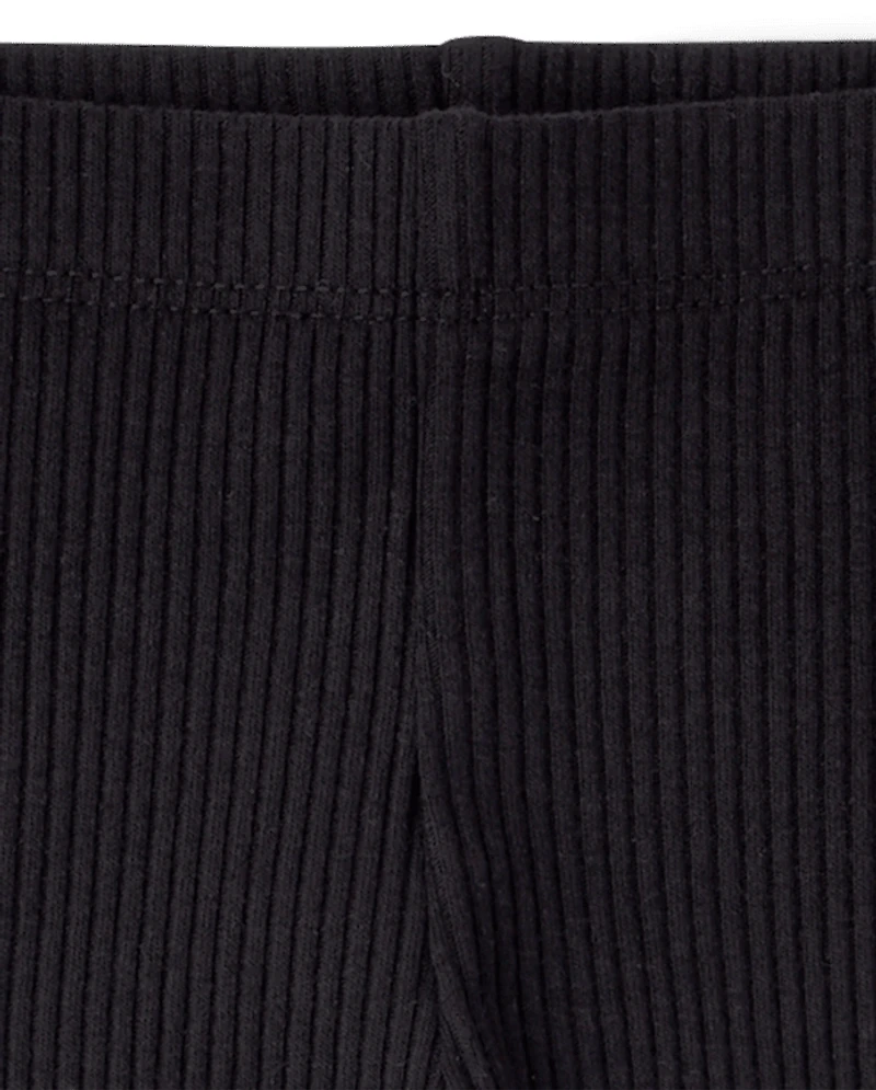 Baby And Toddler Girls Ribbed Lettuce Leggings