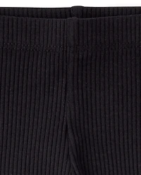 Baby And Toddler Girls Ribbed Lettuce Leggings