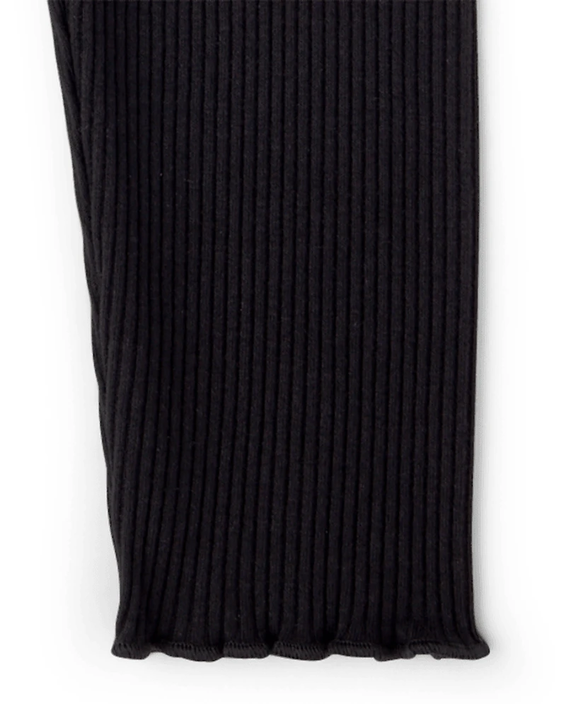 Baby And Toddler Girls Ribbed Lettuce Leggings