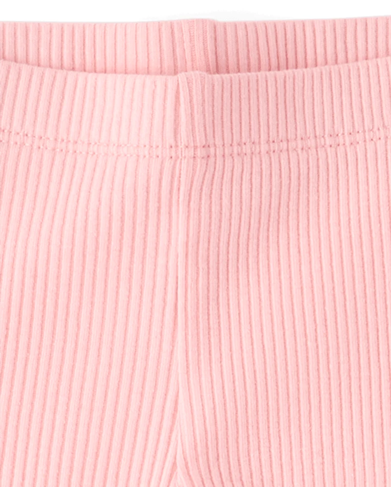 Baby And Toddler Girls Ribbed Lettuce Leggings