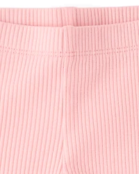 Baby And Toddler Girls Ribbed Lettuce Leggings