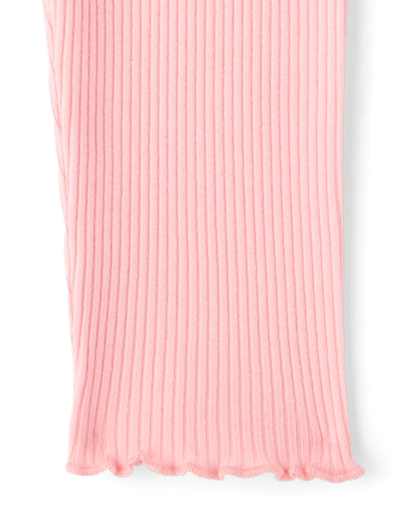 Baby And Toddler Girls Ribbed Lettuce Leggings
