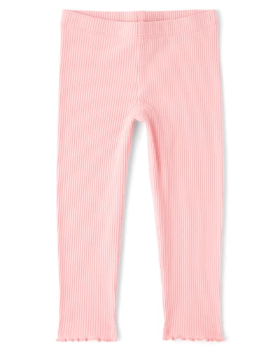 Baby And Toddler Girls Ribbed Lettuce Leggings