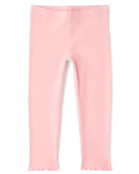 Baby And Toddler Girls Ribbed Lettuce Leggings