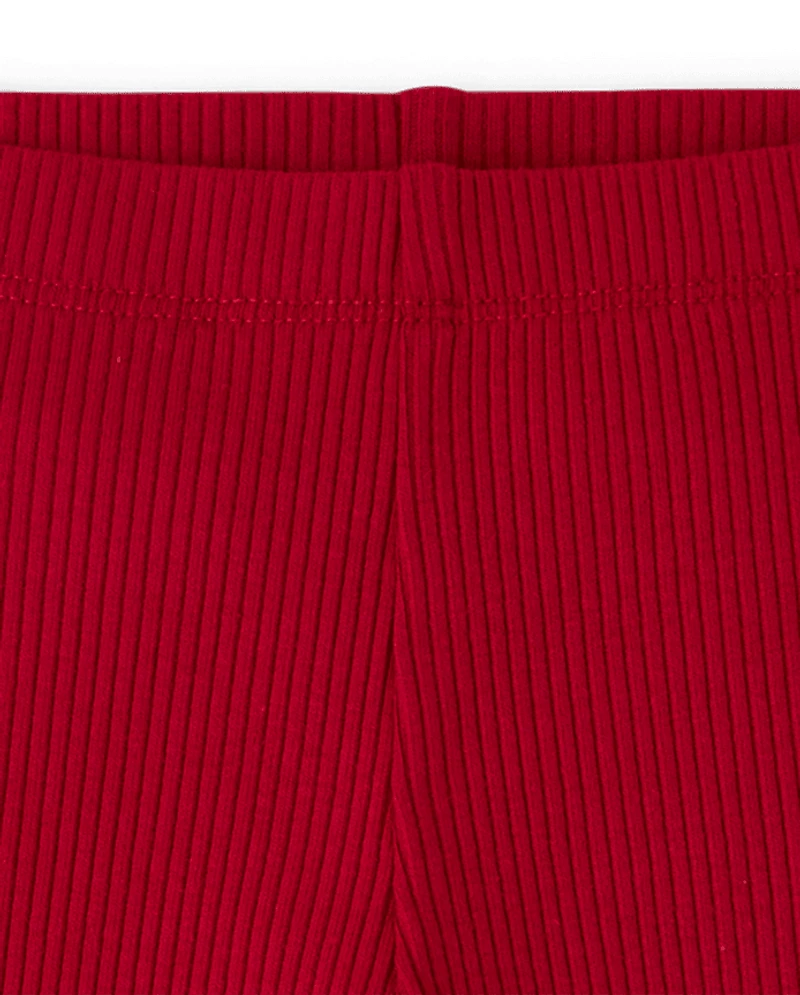 Baby And Toddler Girls Ribbed Lettuce Leggings