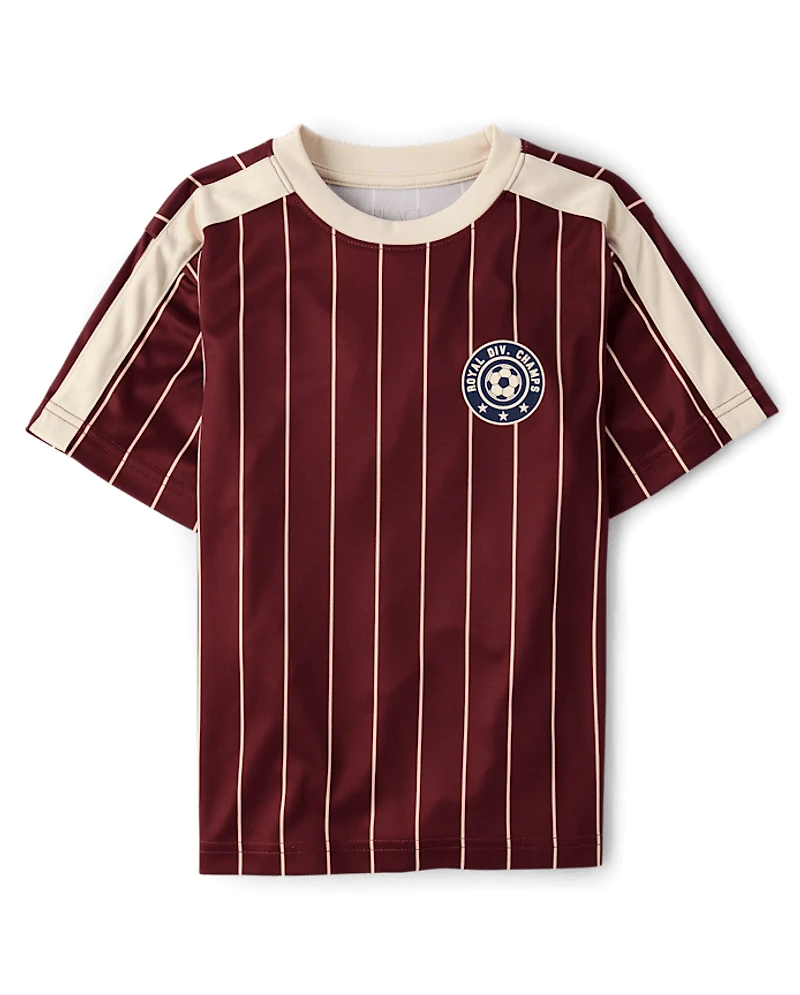 Boys Striped Varsity Soccer Jersey