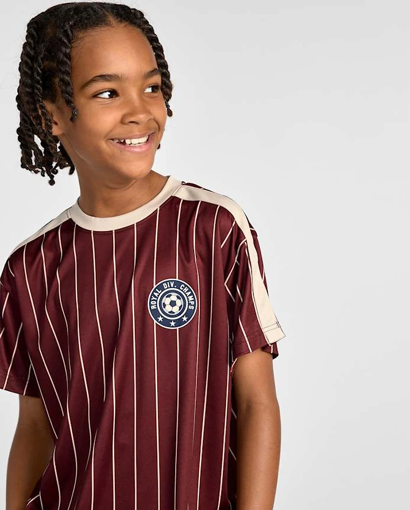Boys Striped Varsity Soccer Jersey