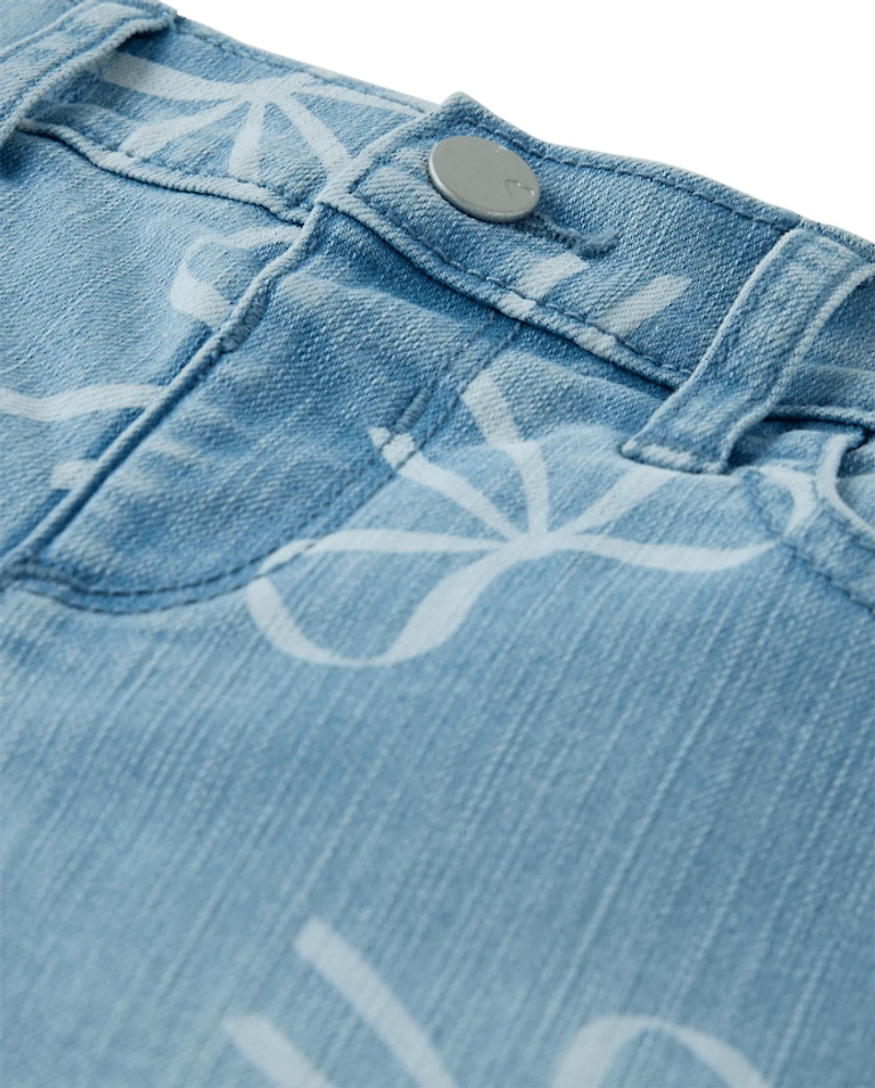 Toddler Girls Bow Wide Leg Jeans
