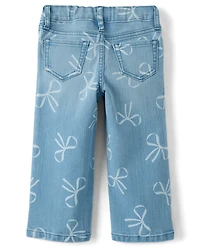 Toddler Girls Bow Wide Leg Jeans