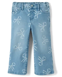 Toddler Girls Bow Wide Leg Jeans