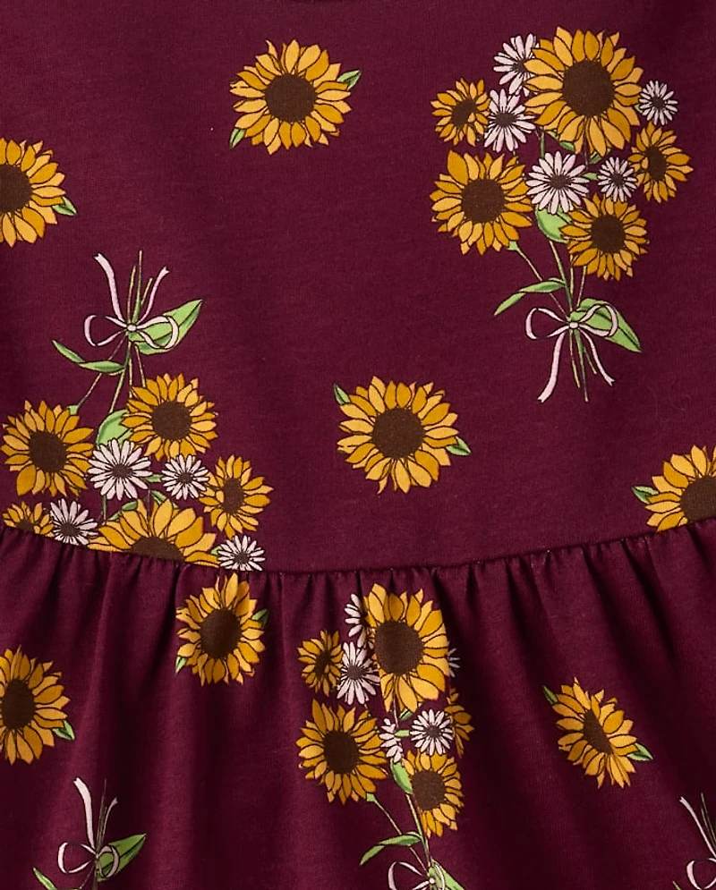 Baby And Toddler Girls Sunflower Ruffle Dress