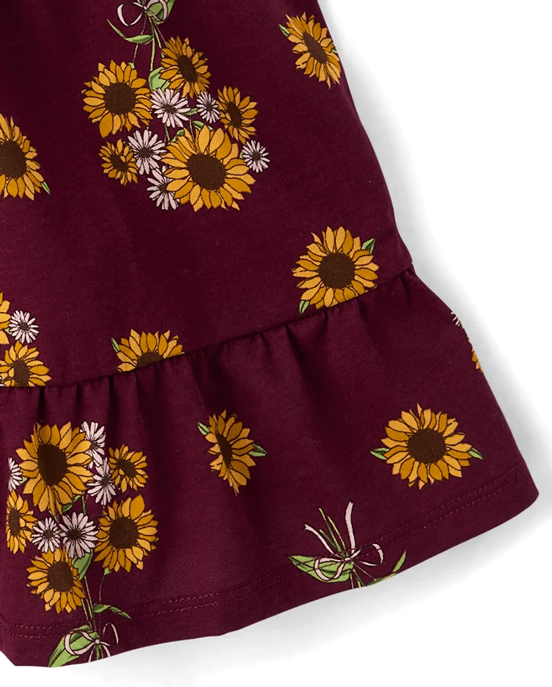 Baby And Toddler Girls Sunflower Ruffle Dress
