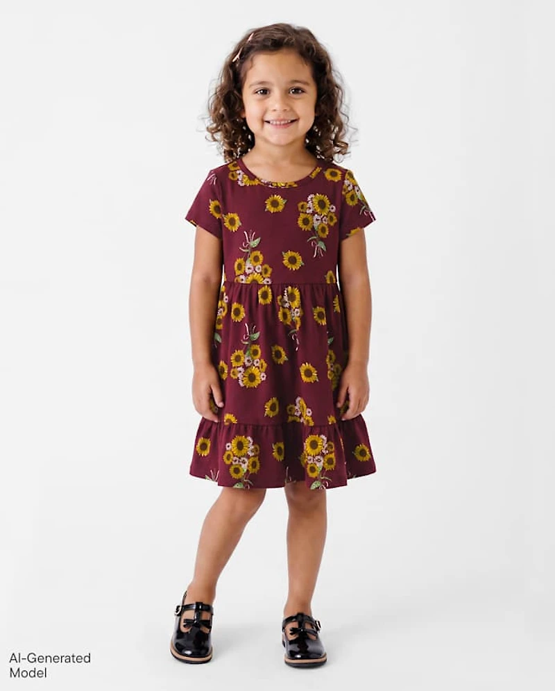 Baby And Toddler Girls Sunflower Ruffle Dress