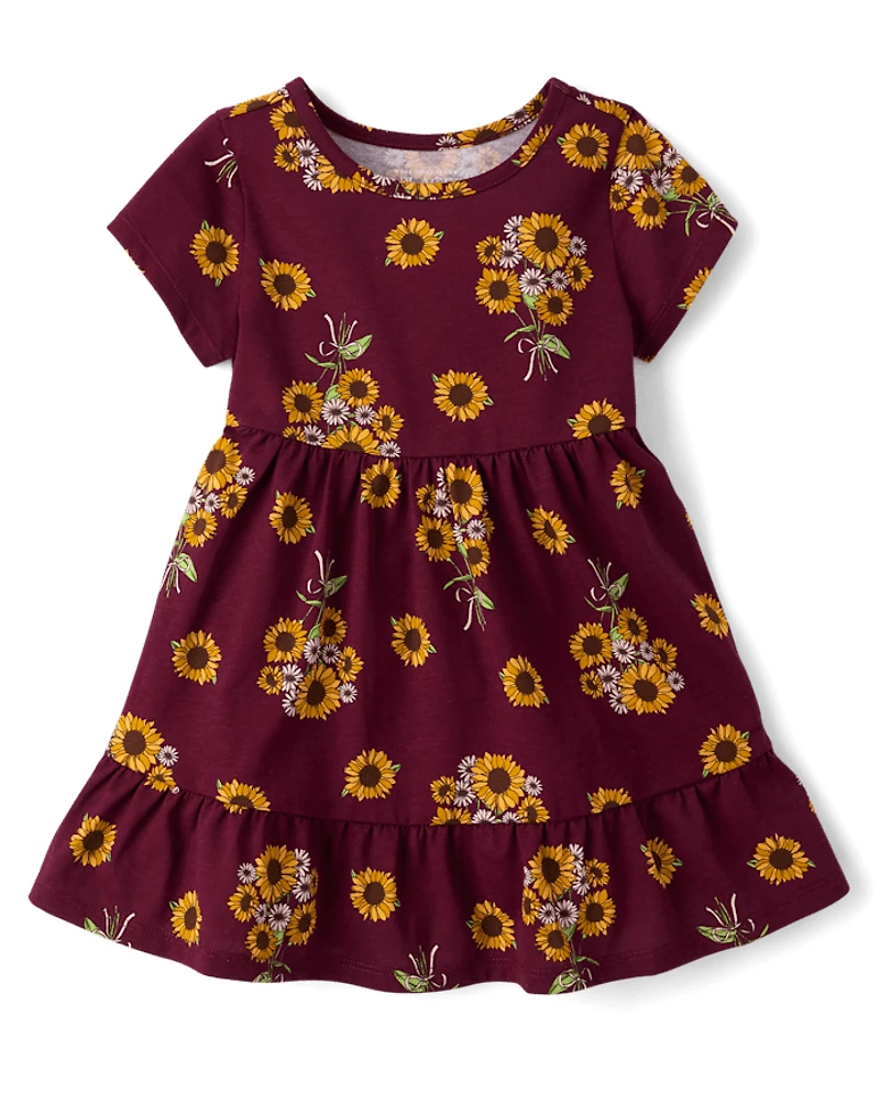 Baby And Toddler Girls Sunflower Ruffle Dress