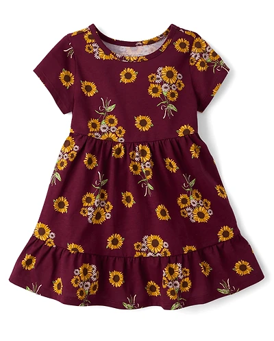 Baby And Toddler Girls Sunflower Ruffle Dress
