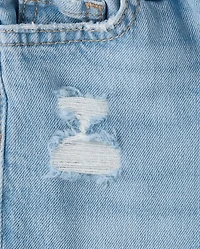 Toddler Girls Ripped Roll Cuff 90s Straight Jeans