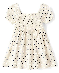 Baby And Toddler Girls Bow Smocked Dress