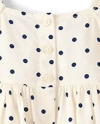 Baby And Toddler Girls Bow Smocked Dress
