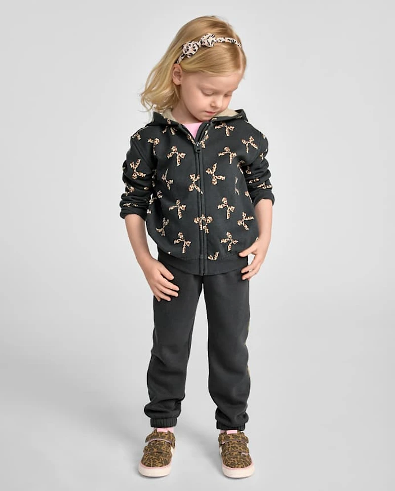 Toddler Girls Embellished Premium Fleece Jogger Pants