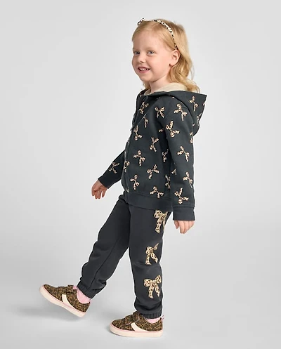 Toddler Girls Embellished Premium Fleece Jogger Pants