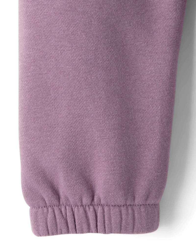 Toddler Girls Embellished Premium Fleece Jogger Pants