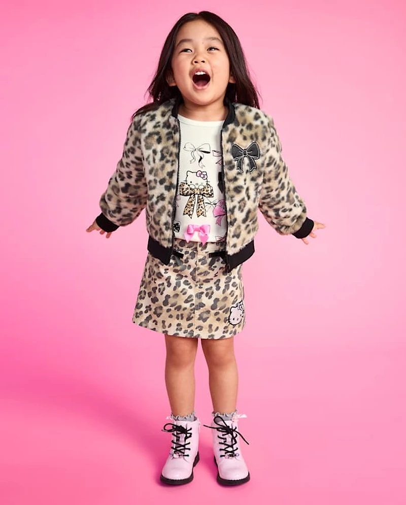 Toddler Girls Hello Kitty® Embroidered Leopard Skort