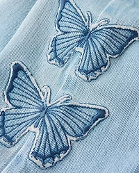 Toddler Girls Applique Butterfly Wide Leg Jeans