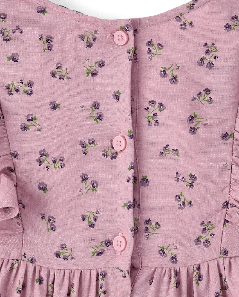 Baby And Toddler Girls Floral Flutter Dress