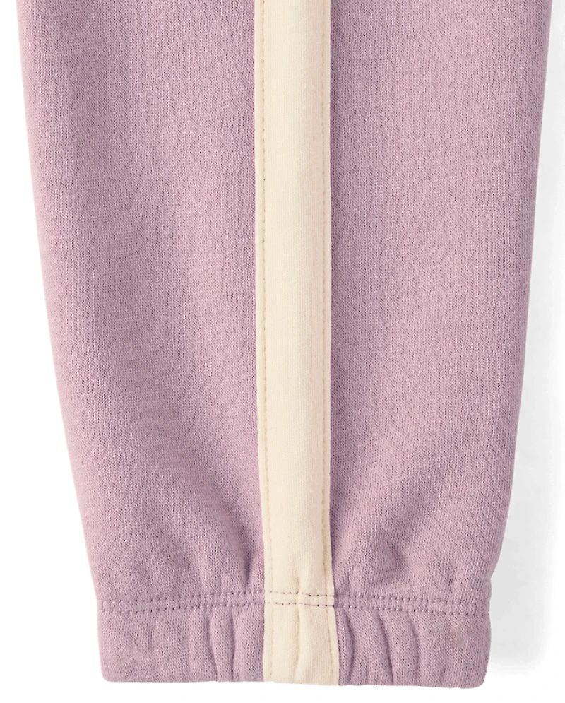 Toddler Girls Side Stripe Premium Fleece Jogger Pants